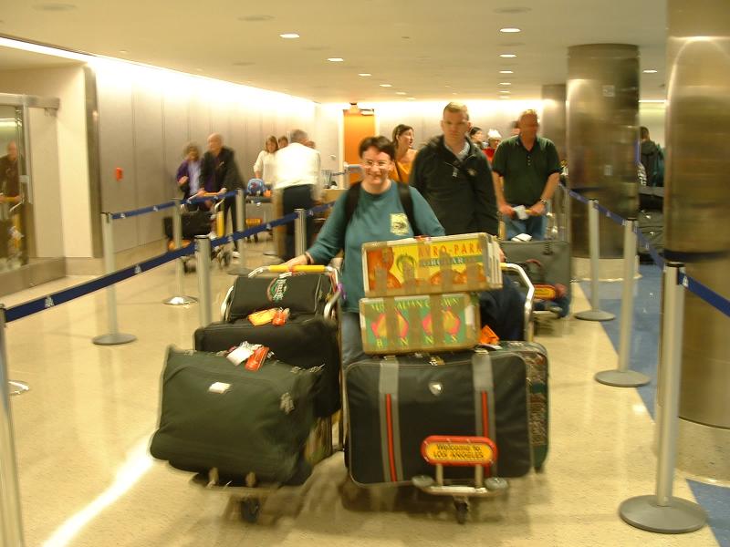 Jo arrives at LAX with baggage