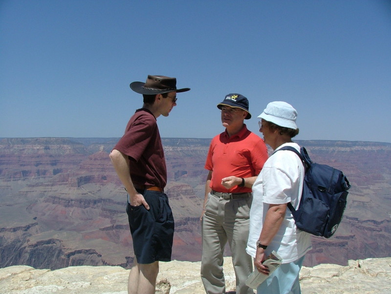 Rob and his parents on the edge of The Grand Canyon, Arizona