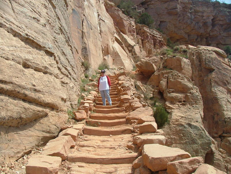 Jo starting back up the South Kaibab Trail, The Grand Canyon, Arizona