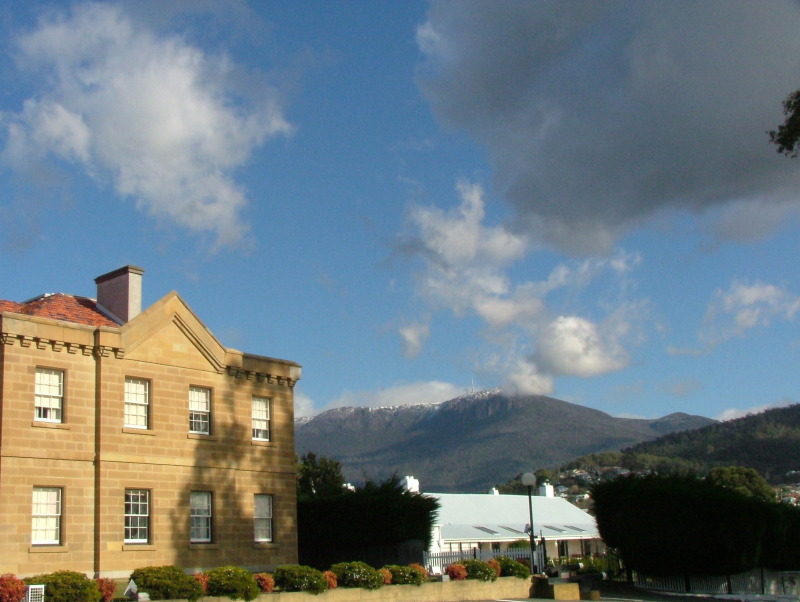 Mount Wellington from Anglesea Barracks, Hobart, Tasmania