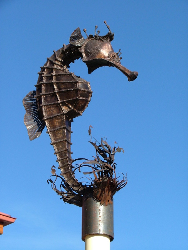 Seahorse art outside Mures Restaurant, Hobart, Tasmania