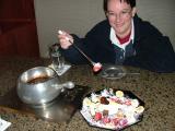 Jo and chocolate fondue at The Melting Pot, Washington DC