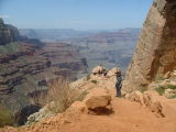 Rob with Oh Ah Point behind him on the South Kaibab Trail, The Grand Canyon, Arizona