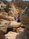 Jo enjoying the break at Oh Ah Point, South Kaibab Trail, The Grand Canyon, Arizona