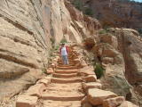 Jo starting back up the South Kaibab Trail, The Grand Canyon, Arizona