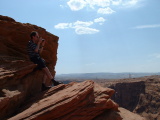 Rob taking a photo of Glen Canyon Dam and Lake Powel, Arizona